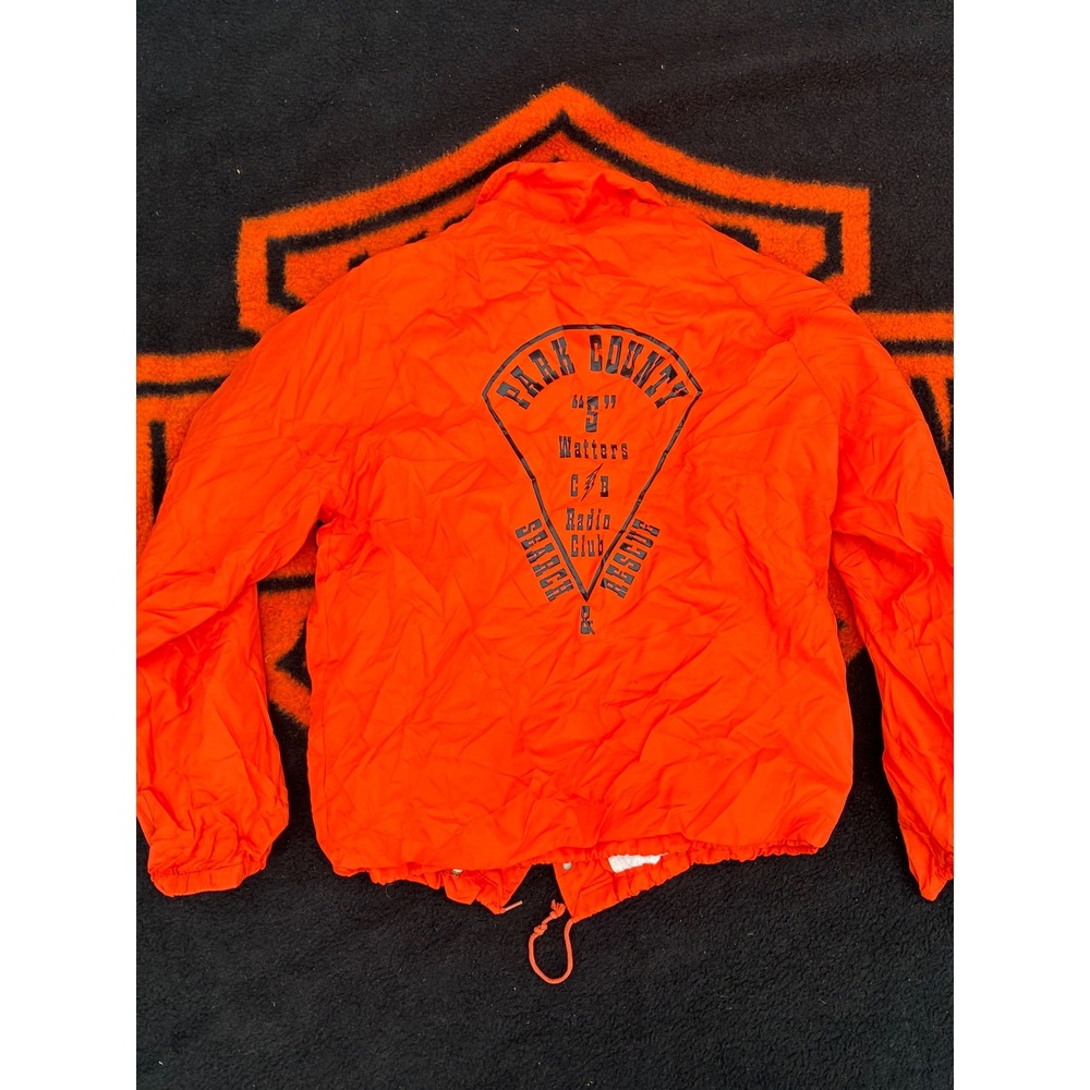 Vintage Abco Park County Search & Rescue Orange Nylon Windbreaker Jacket Medium